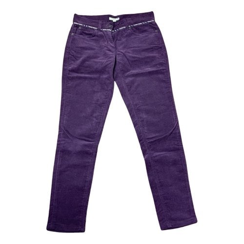 Pre-owned Burberry Straight Pants In Purple