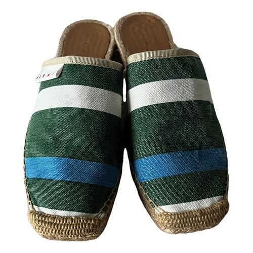 Pre-owned Marni Cloth Espadrilles In Green