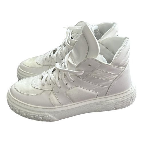 Pre-owned Casadei Leather Trainers In White