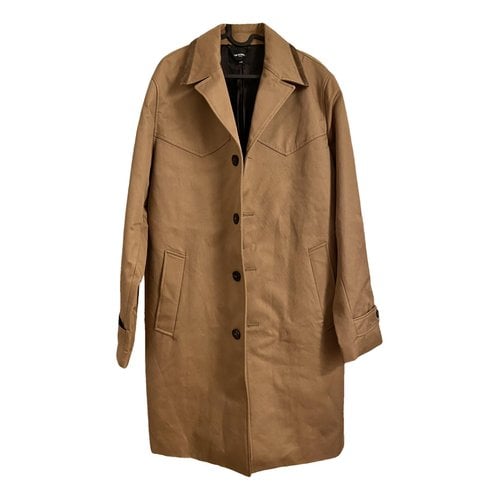 Pre-owned The Kooples Trench In Camel