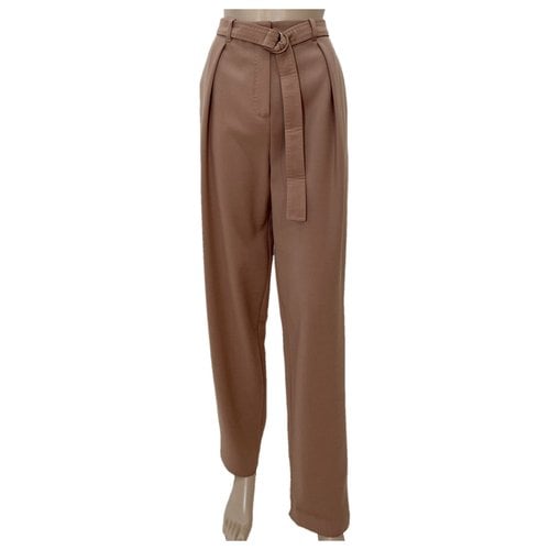 Pre-owned Max Mara Wool Large Pants In Gold