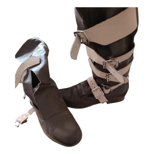 Pre-owned Vivienne Westwood Leather Riding Boots In Brown