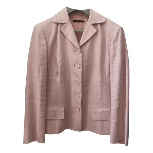 Pre-owned Hugo Boss Linen Suit Jacket In Pink