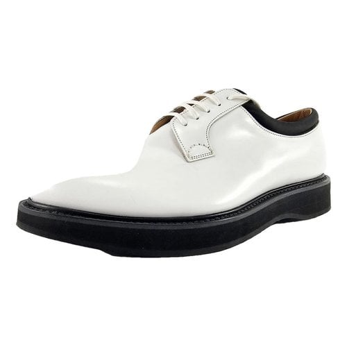 Pre-owned Church's Leather Lace Ups In White