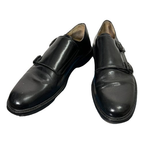 Pre-owned Carven Leather Flats In Black