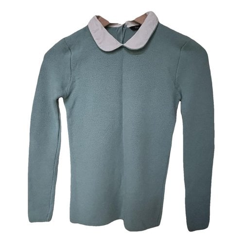 Pre-owned Tara Jarmon Wool Shirt In Turquoise