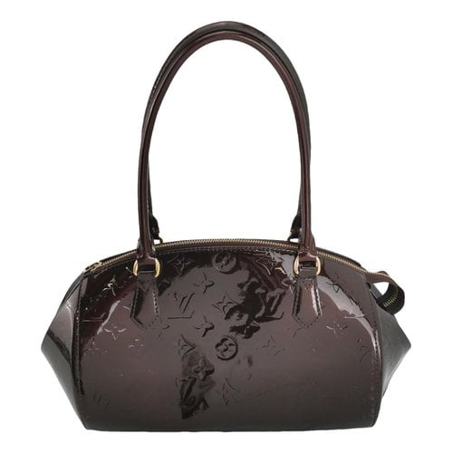 Pre-owned Louis Vuitton Sherwood Patent Leather Handbag In Burgundy