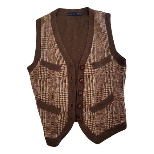 Pre-owned Ralph Lauren Cashmere Short Vest In Brown