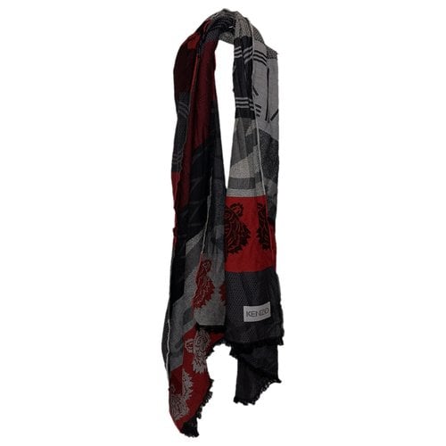 Pre-owned Kenzo Tiger Wool Scarf In Multicolour