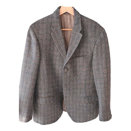 Pre-owned Harris Tweed Wool Vest In Khaki