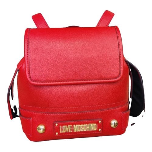 Pre-owned Moschino Love Patent Leather Purse In Red