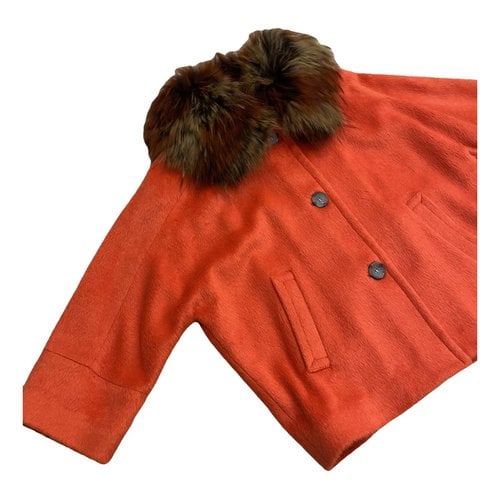 Pre-owned Atos Lombardini Wool Coat In Orange