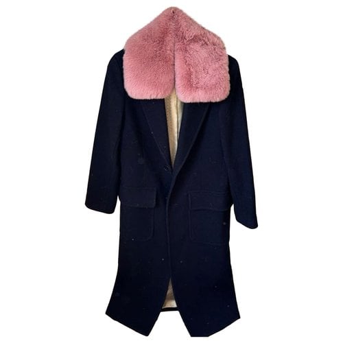 Pre-owned Zadig & Voltaire Cashmere Coat In Navy