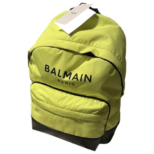 Pre-owned Balmain Leather Satchel In Yellow
