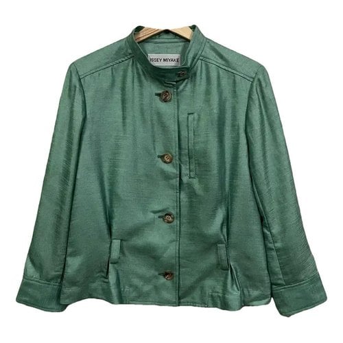 Pre-owned Issey Miyake Coat In Green