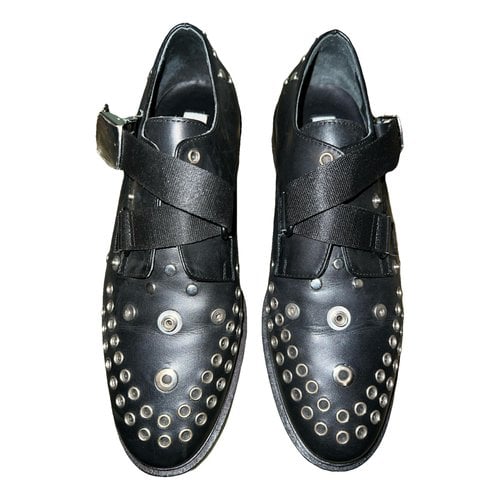 Pre-owned Mcq By Alexander Mcqueen Leather Flats In Black