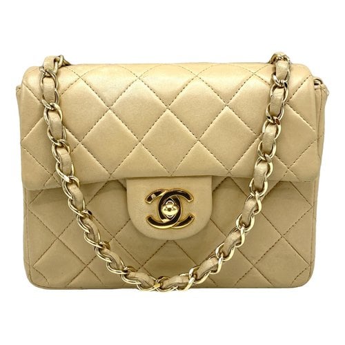 Pre-owned Chanel Timeless/classique Leather Handbag In Beige