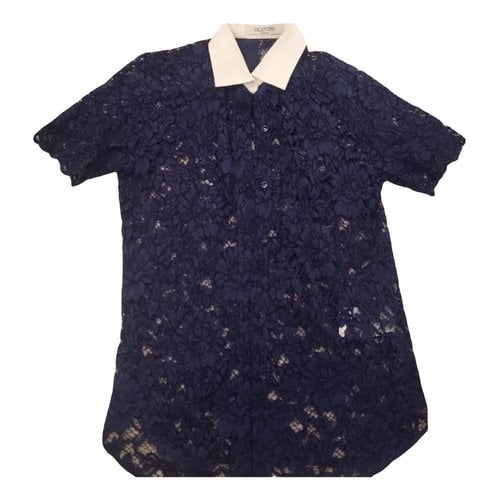 Pre-owned Valentino Blouse In Navy