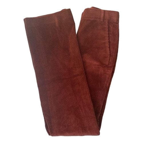 Pre-owned Worth Straight Pants In Brown