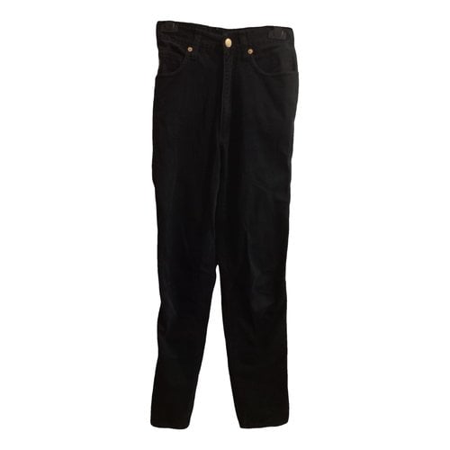 Pre-owned Roccobarocco Straight Pants In Blue