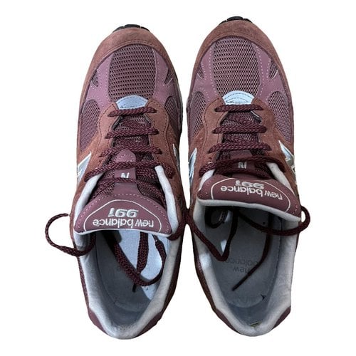 Pre-owned New Balance 991 Trainers In Burgundy