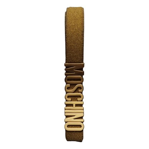Pre-owned Moschino Leather Belt In Gold