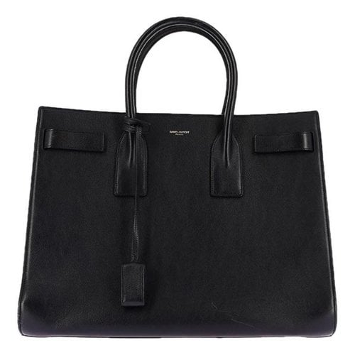 Pre-owned Saint Laurent Sac De Jour Leather Bag In Black