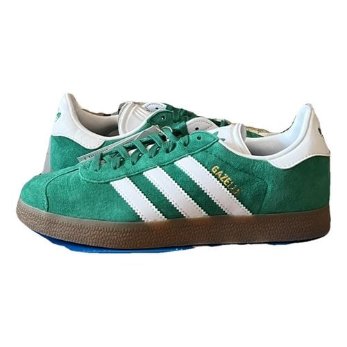 Pre-owned Adidas Originals Gazelle Leather Trainers In Green