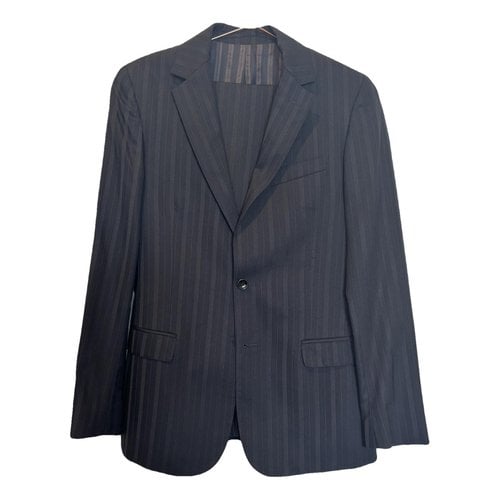 Pre-owned D&g Wool Suit In Blue