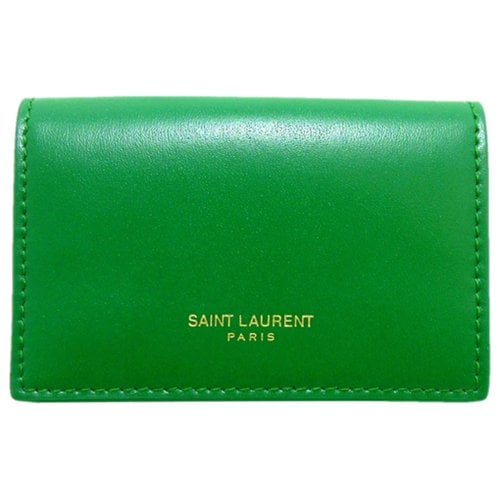 Pre-owned Saint Laurent Leather Purse In Green