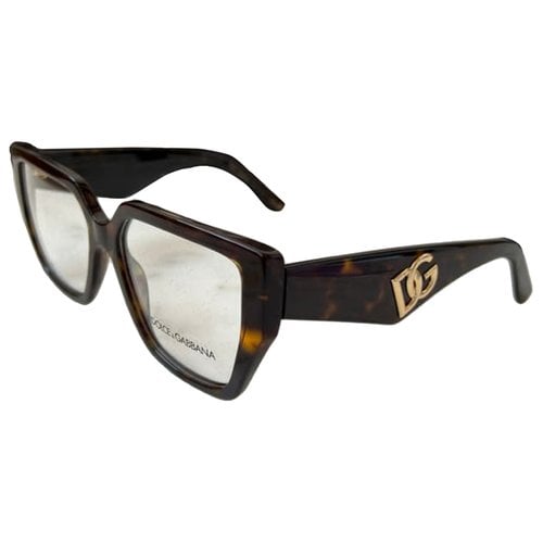 Pre-owned D&g Oversized Sunglasses In Brown