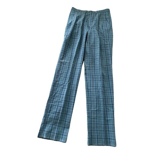 Pre-owned Emporio Armani Linen Trousers In Turquoise