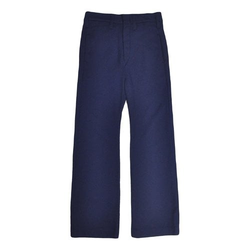 Pre-owned Ann Demeulemeester Wool Trousers In Navy