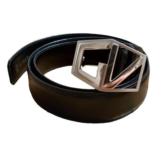 Pre-owned Versace Leather Belt In Black