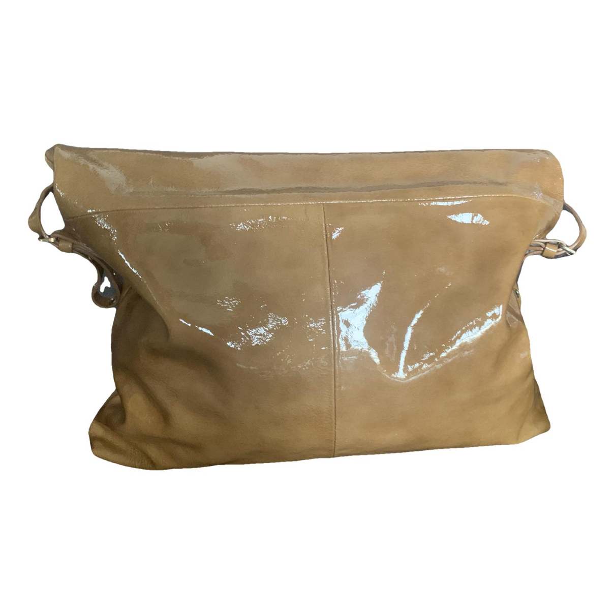 Beige Leather Clutch Bag