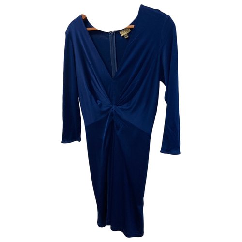Pre-owned Issa Silk Mid-length Dress In Navy
