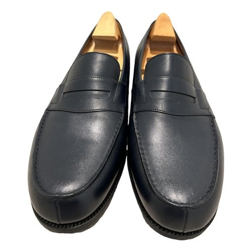 Pre-owned Jm Weston Leather Flats In Blue