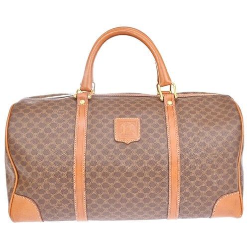 Pre-owned Celine Cloth Travel Bag In Brown