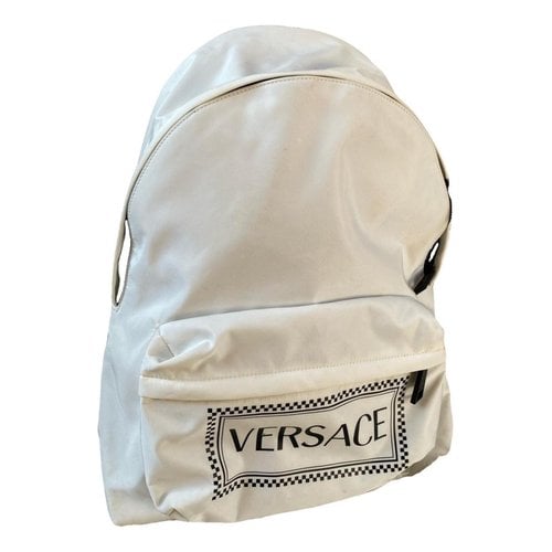 Pre-owned Versace Cloth Backpack In White