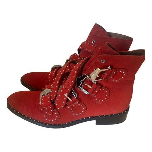 Pre-owned Givenchy Boots In Red