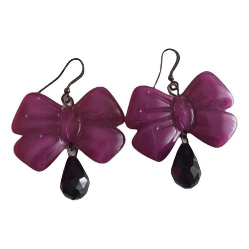 Pre-owned Camomilla Earrings In Purple
