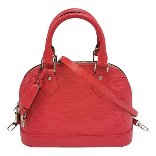 Pre-owned Louis Vuitton Alma Bb Leather Handbag In Red