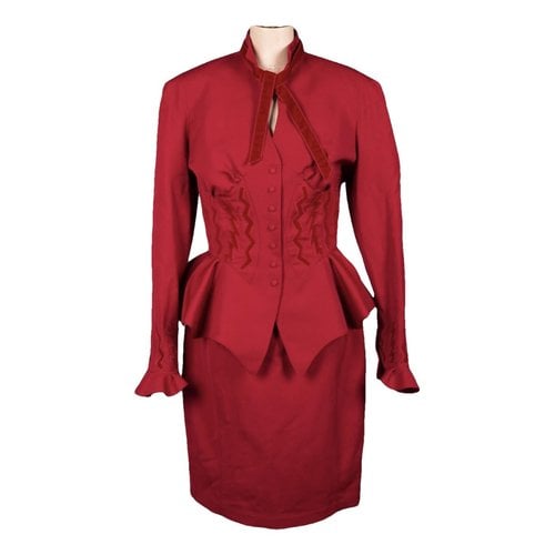 Pre-owned Mugler Suit Jacket In Red