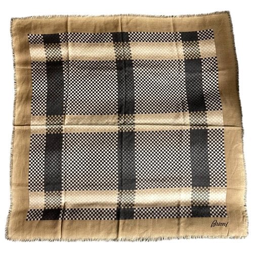 Pre-owned Brioni Wool Scarf & Pocket Square In Brown