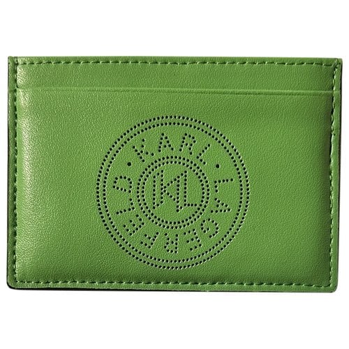 Pre-owned Karl Lagerfeld Leather Wallet In Green