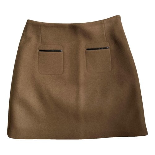 Pre-owned Maje Wool Mid-length Skirt In Brown