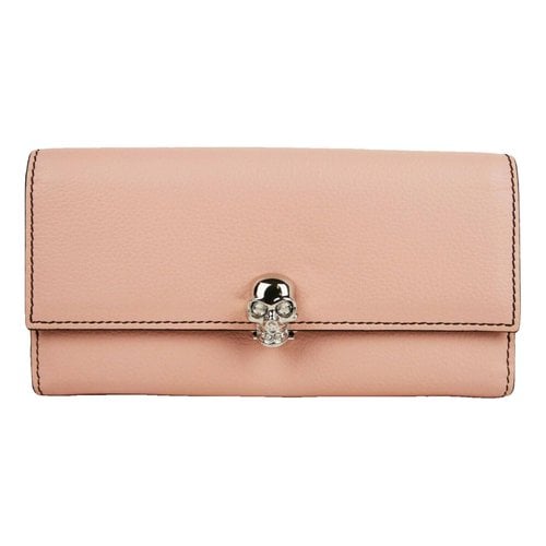 Pre-owned Alexander Mcqueen Leather Wallet In Pink