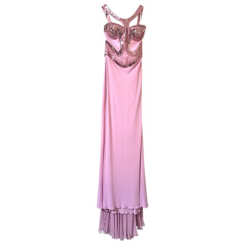 Pre-owned Versace Silk Maxi Dress In Pink