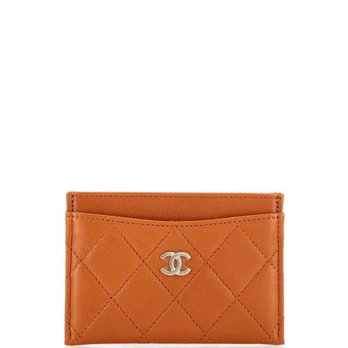 Pre-owned Chanel Leather Card Wallet In Brown