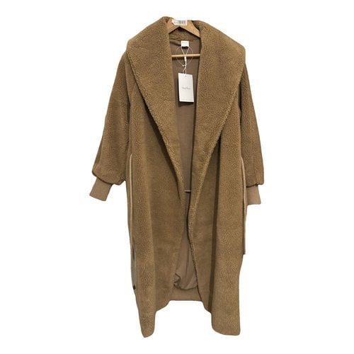 Pre-owned Max Mara Teddy Bear Icon Wool Coat In Camel